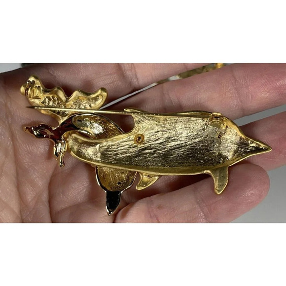 Lot Of 3 Silver Gold Tone Dolphin Fish Brooch Pins READ - Picture 3 of 3